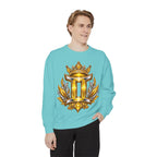 Gemini Zodiac Sweatshirt — Ornate Gold & Blue Gemini Crest