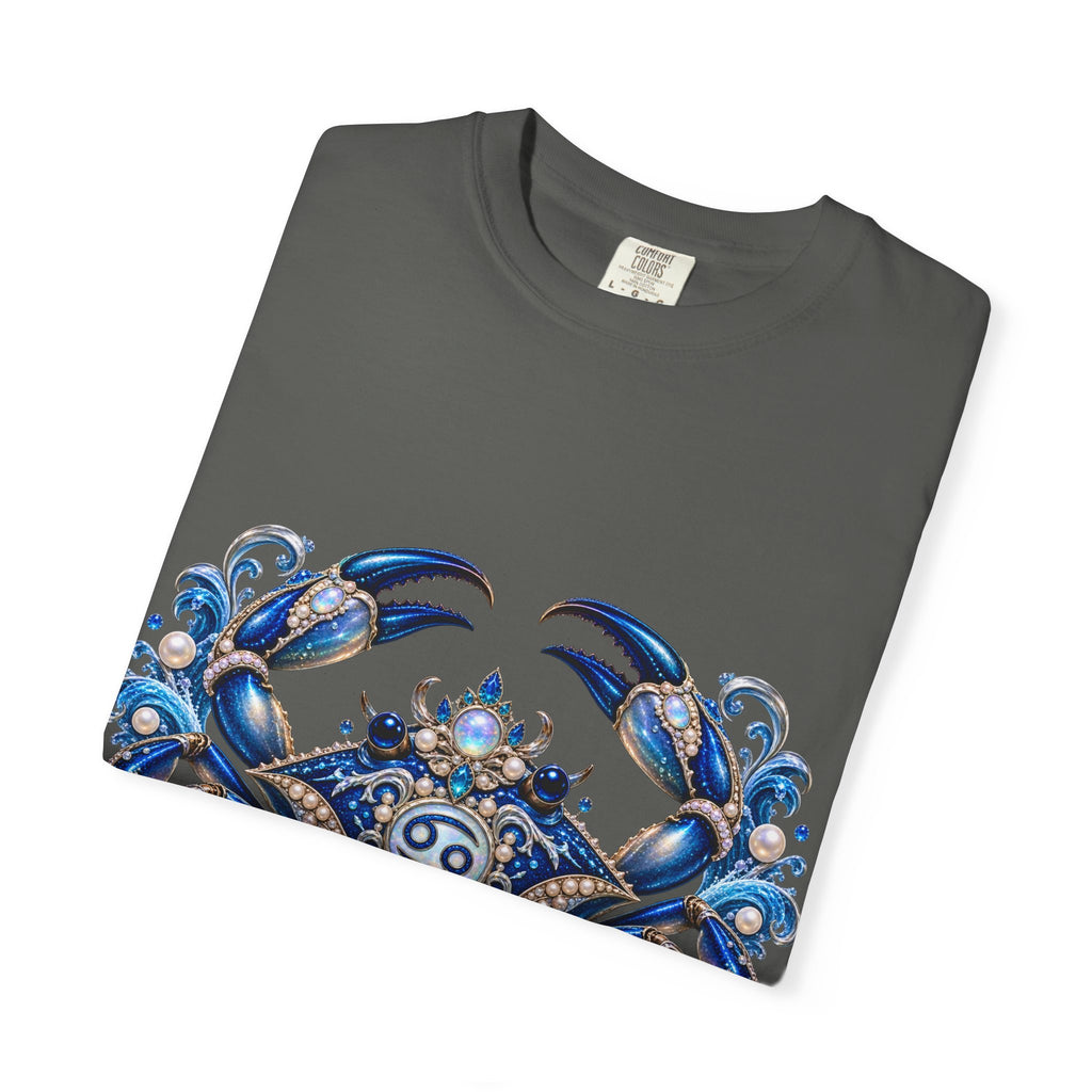 Cancer Zodiac T-Shirt — Blue Crab Astrology Tee (Intuitive, Loyal, Nurturing)