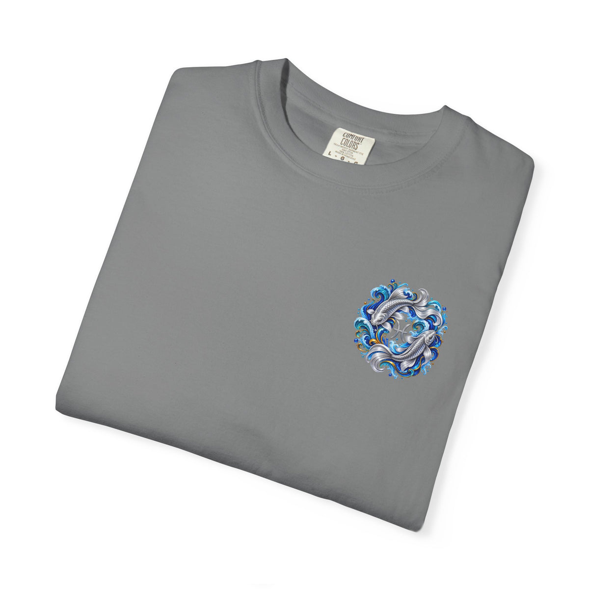 Pisces Zodiac T-Shirt — Blue Koi Fish Astrological Tee