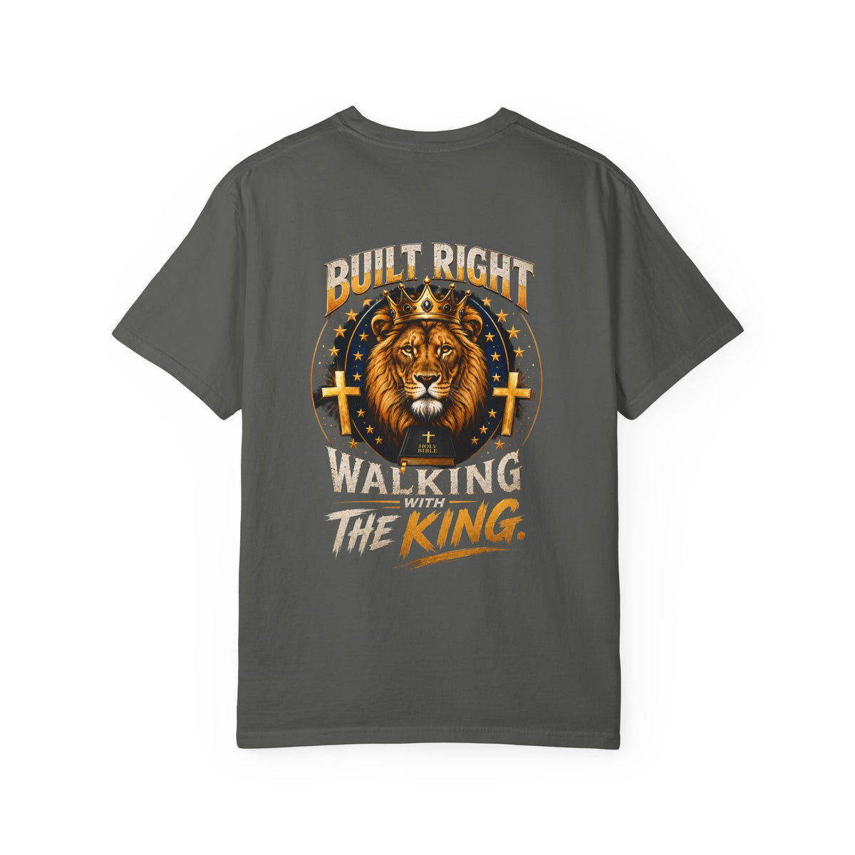 Lion 'Built Right, Walking the King' Graphic T‑Shirt
