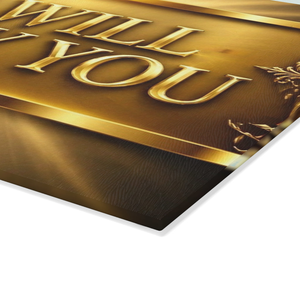 He Will Carry You Glass Cutting Board - Inspirational Religious Kitchen Decor