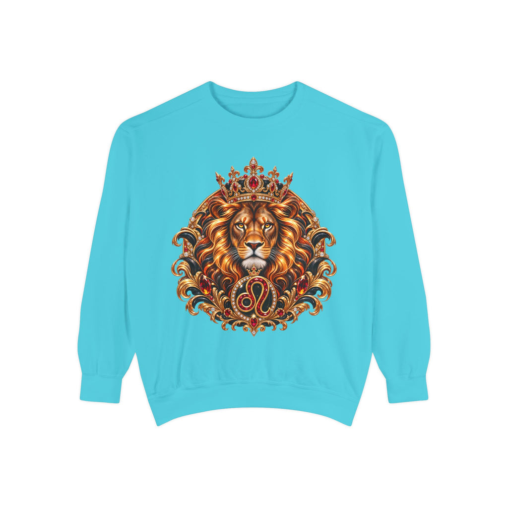 Leo Zodiac Lion Sweatshirt — Regal Astrology Graphic Crewneck