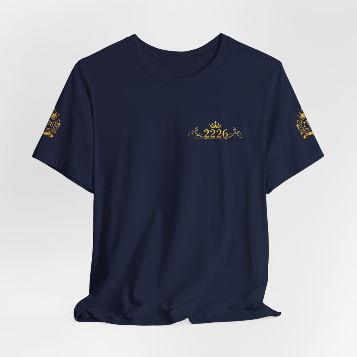Vintage Gold Crown Tee - Minimal Royal Logo Short Sleeve Shirt