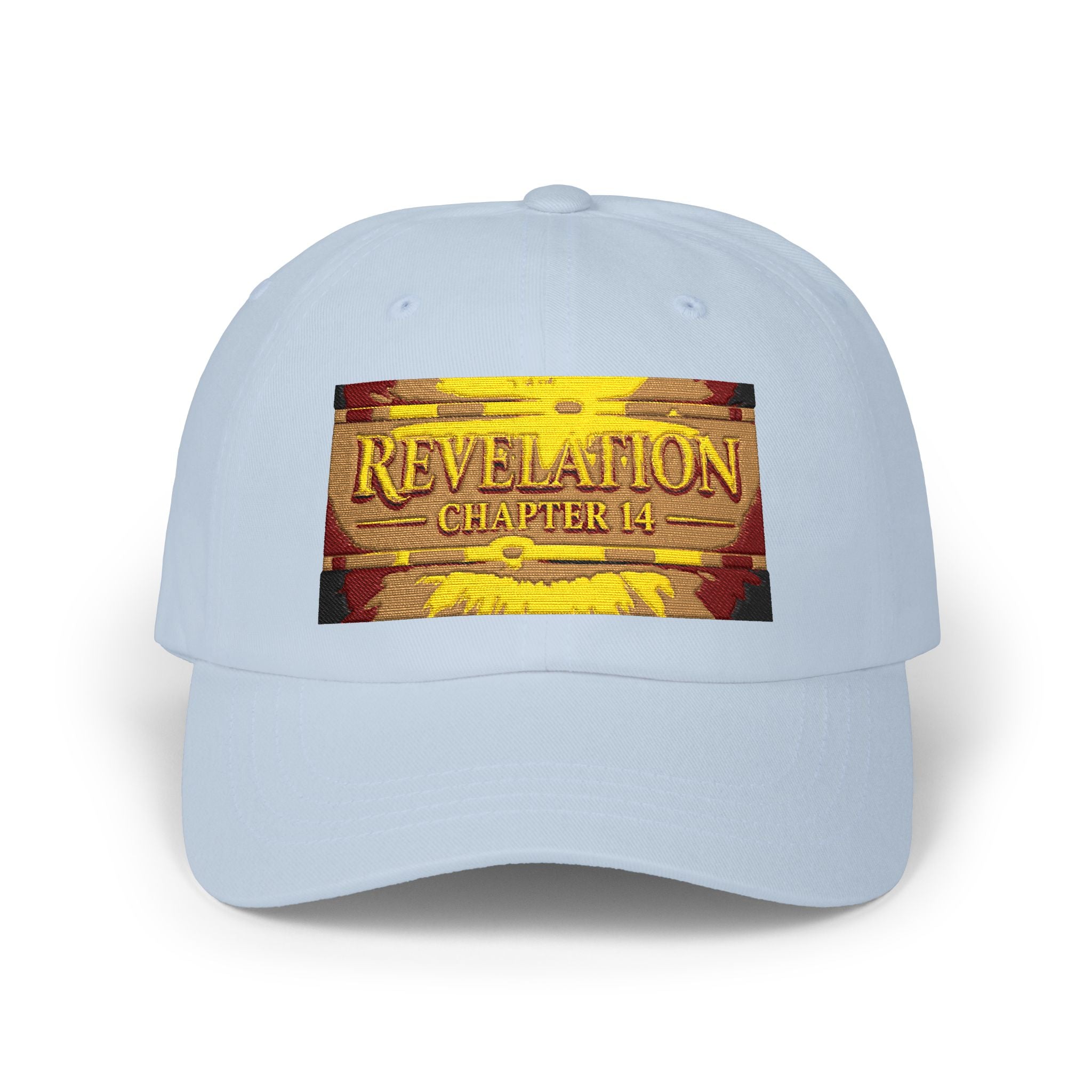 Revelation Chapter 4 White Dad Cap — Gold Vintage Bible Verse Hat
