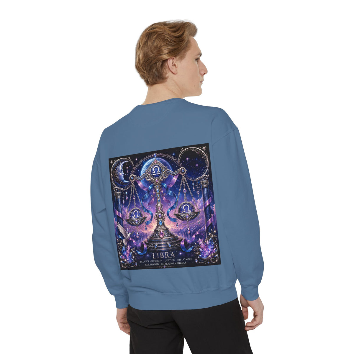Libra Zodiac Sweatshirt — Scales Astrology Graphic Crewneck
