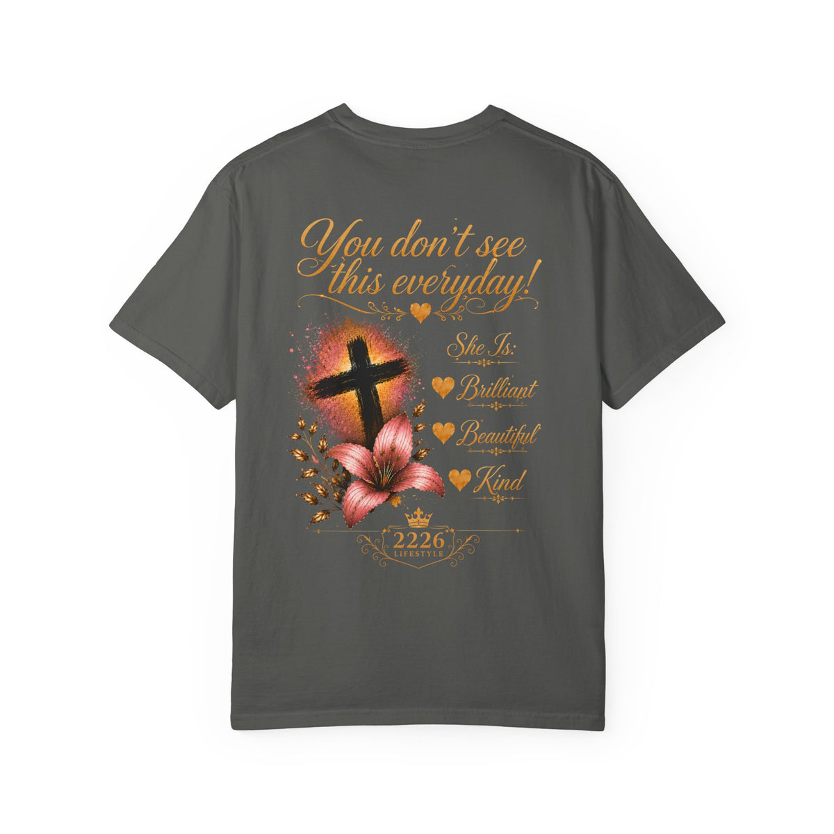 Christian Cross Floral T-Shirt — “You Don’t See This Everyday” Inspirational Tee