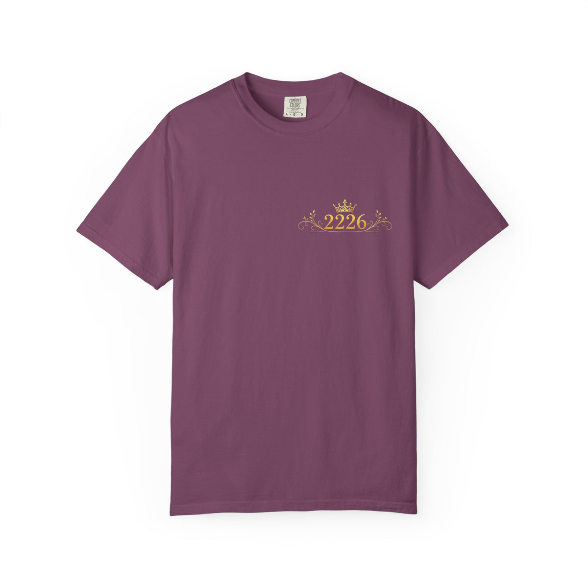 2226 Minimalist Chest Logo Tee — Subtle Gold Graphic T-Shirt
