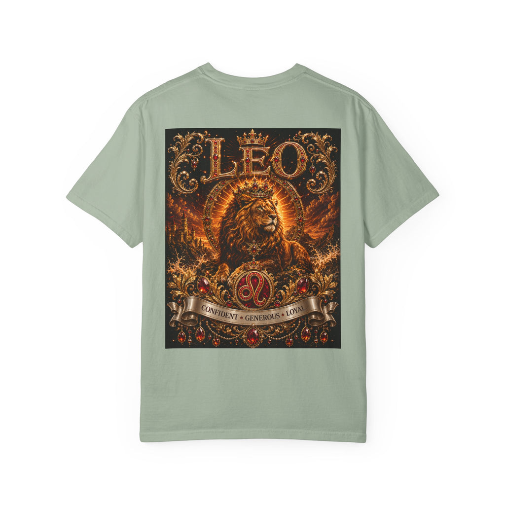 Leo Zodiac Lion T-Shirt — Regal Crowned Lion Astrology Tee