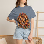 Leo Zodiac Lion T-Shirt — Regal Crowned Lion Astrology Tee