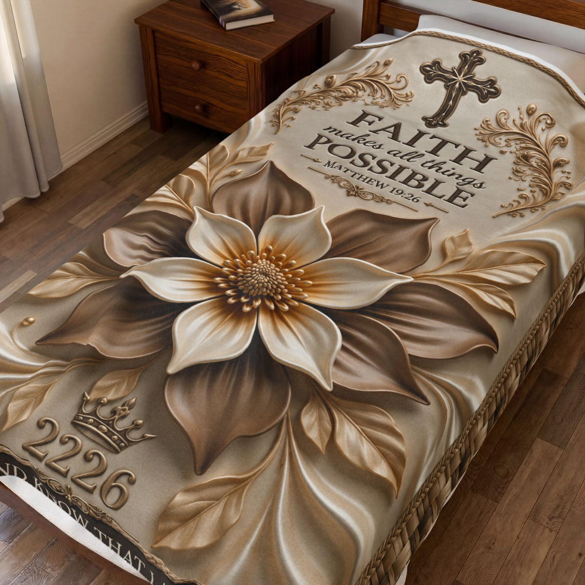 Faith Makes All Things Possible Velveteen Plush Blanket – Inspirational Christian Throw