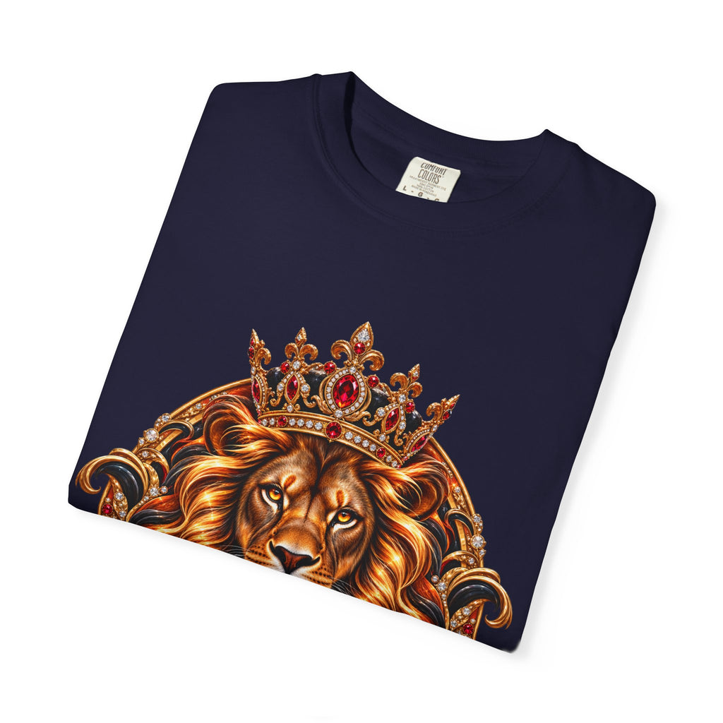 Leo Zodiac Lion T-Shirt — Regal Crowned Lion Astrology Tee