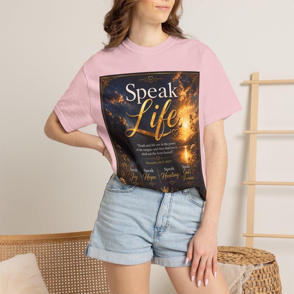Christian Inspirational T-Shirt — "Speak Life" & "Still on the Throne" Faith Graphic Tee