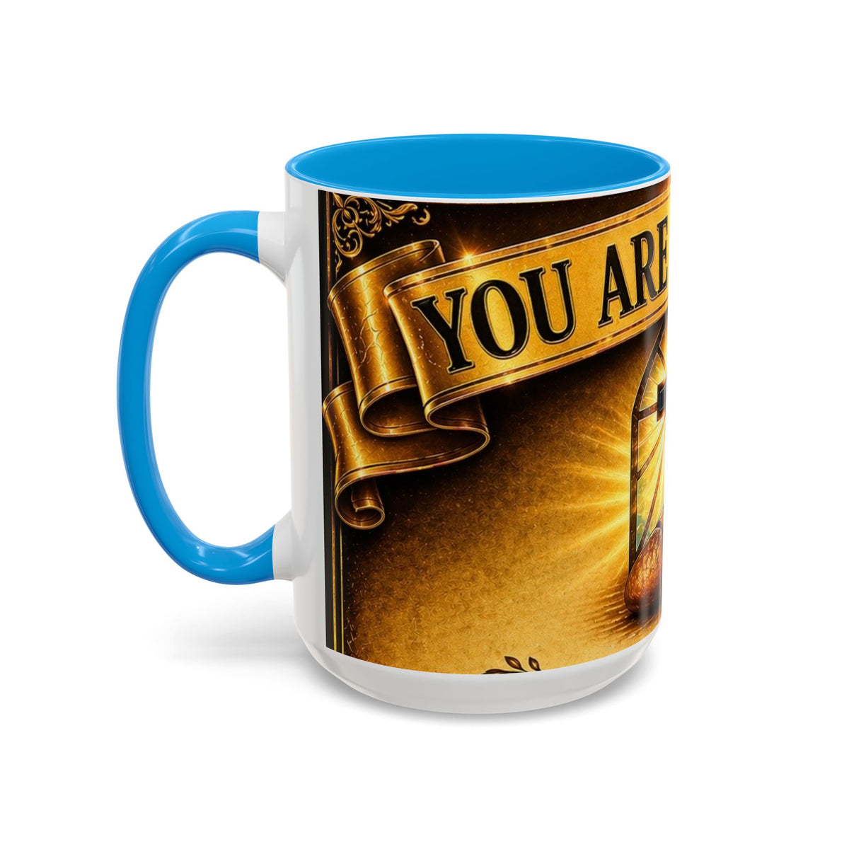 You Are Not Alone Christian Mug — Communion Cross & Bread Chalice Coffee Cup