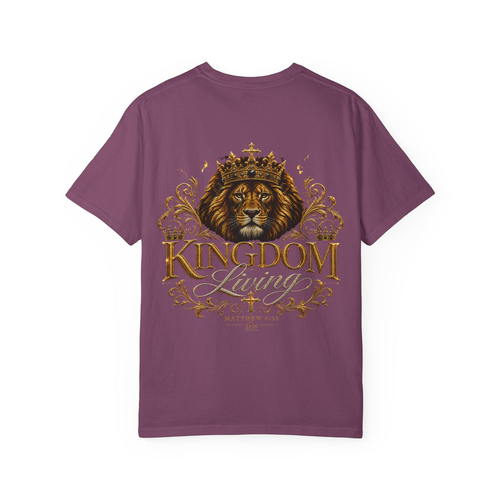Kingdom Living Lion T-Shirt — Crowned Lion Christian Faith Tee