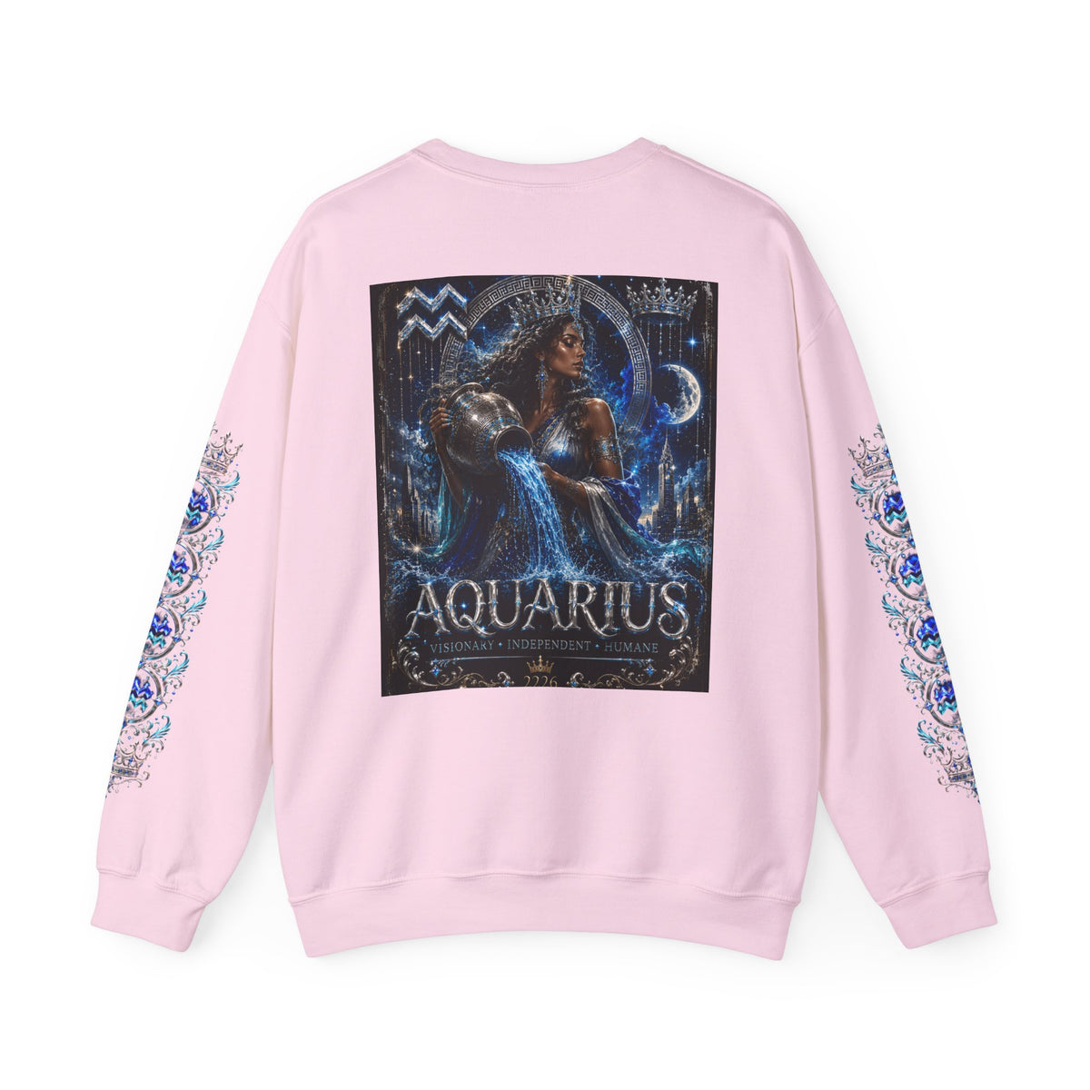 Aquarius Crewneck Sweatshirt — Zodiac Water-Bearer Astrology Pullover