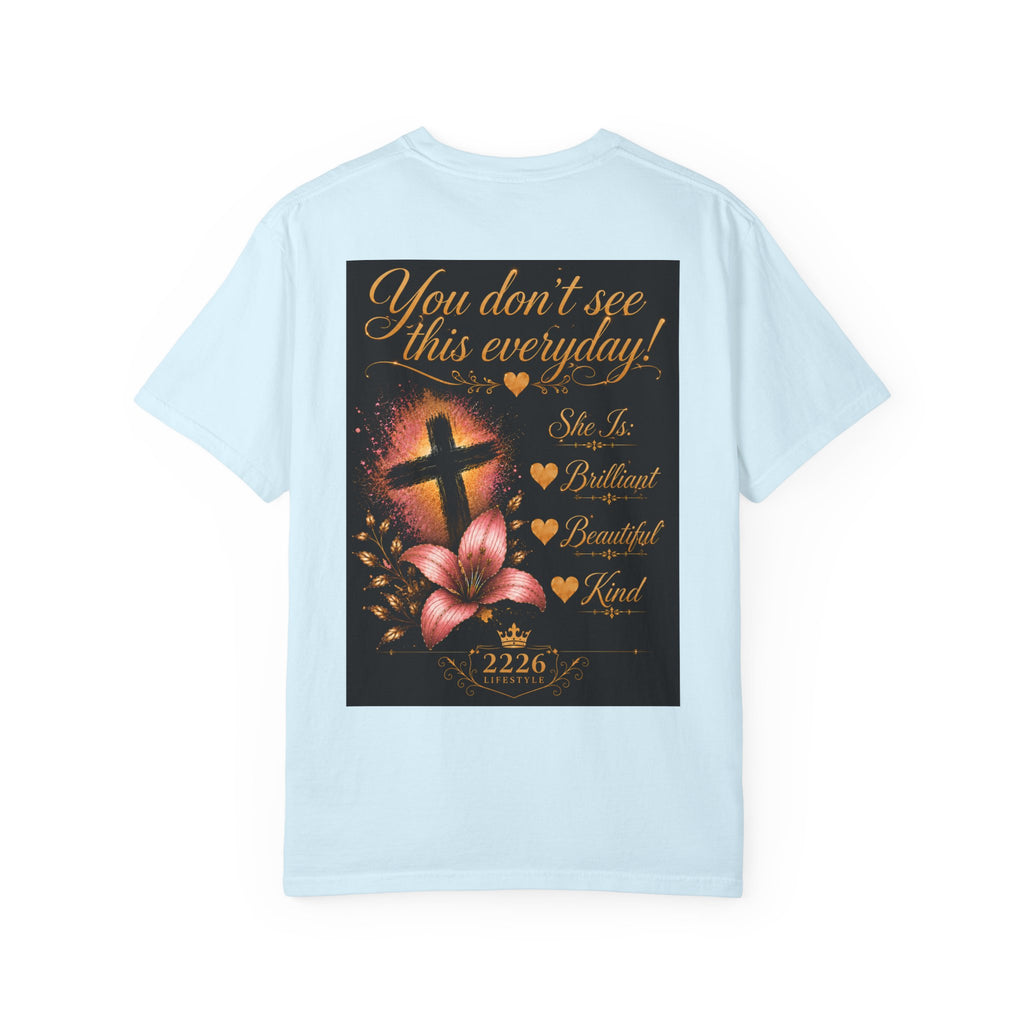Kingdom Living Lion T-Shirt — Inspirational Christian Cross Floral Tee