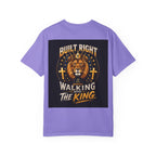 Walking with the King T-Shirt — 'Built Right' Lion Christian Faith Tee