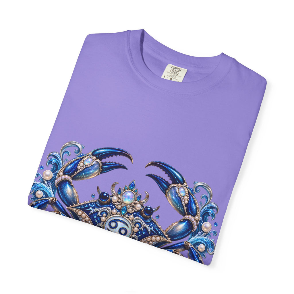 Cancer Zodiac T-Shirt — Blue Crab Astrology Tee (Intuitive, Loyal, Nurturing)