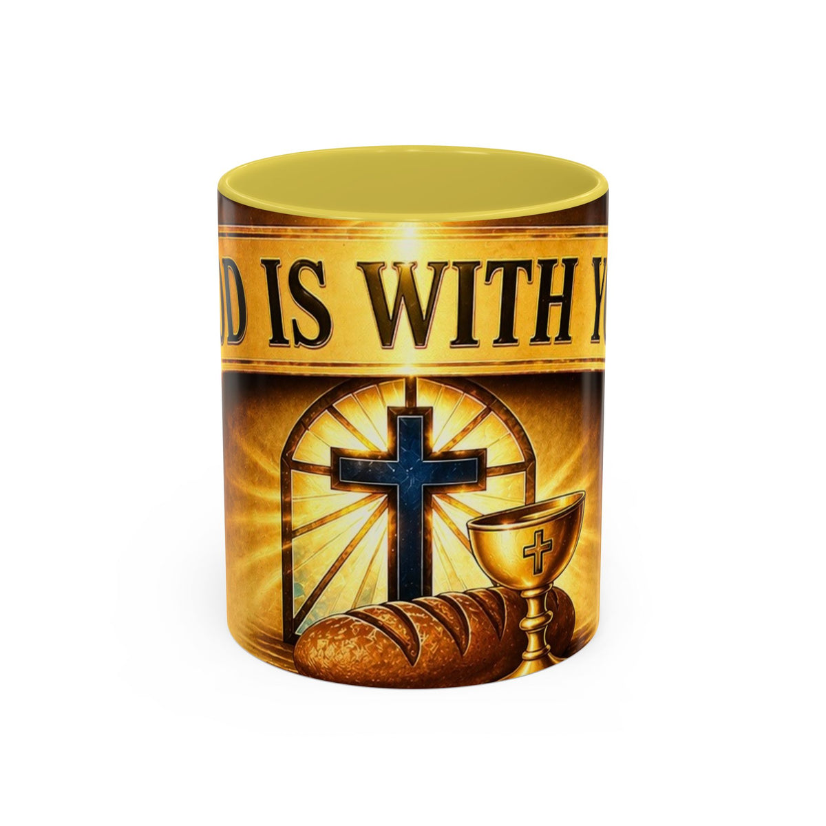 Inspirational Communion Mug — "God Is With You" Christian Coffee Cup