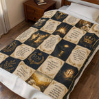 Religious Verse Patchwork Velveteen Plush Blanket