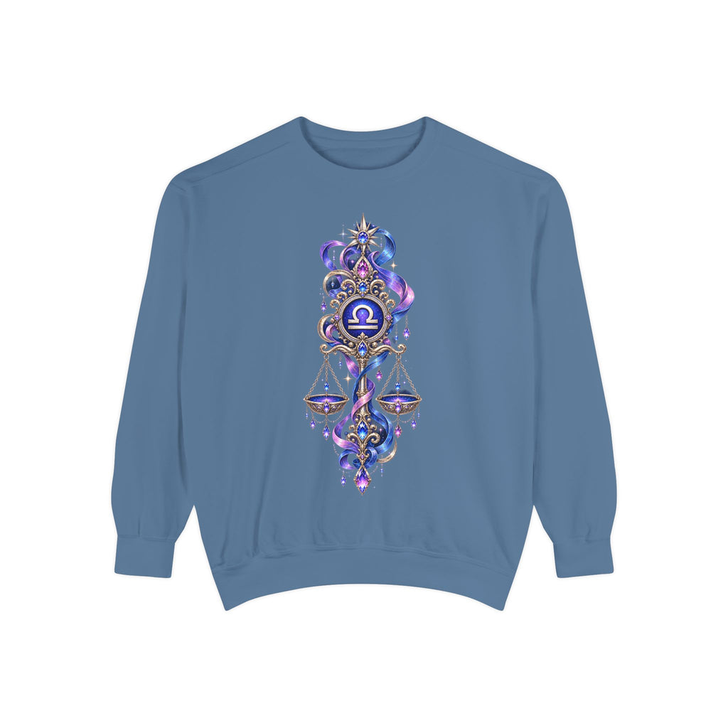 Libra Zodiac Sweatshirt — Scales Astrology Graphic Crewneck