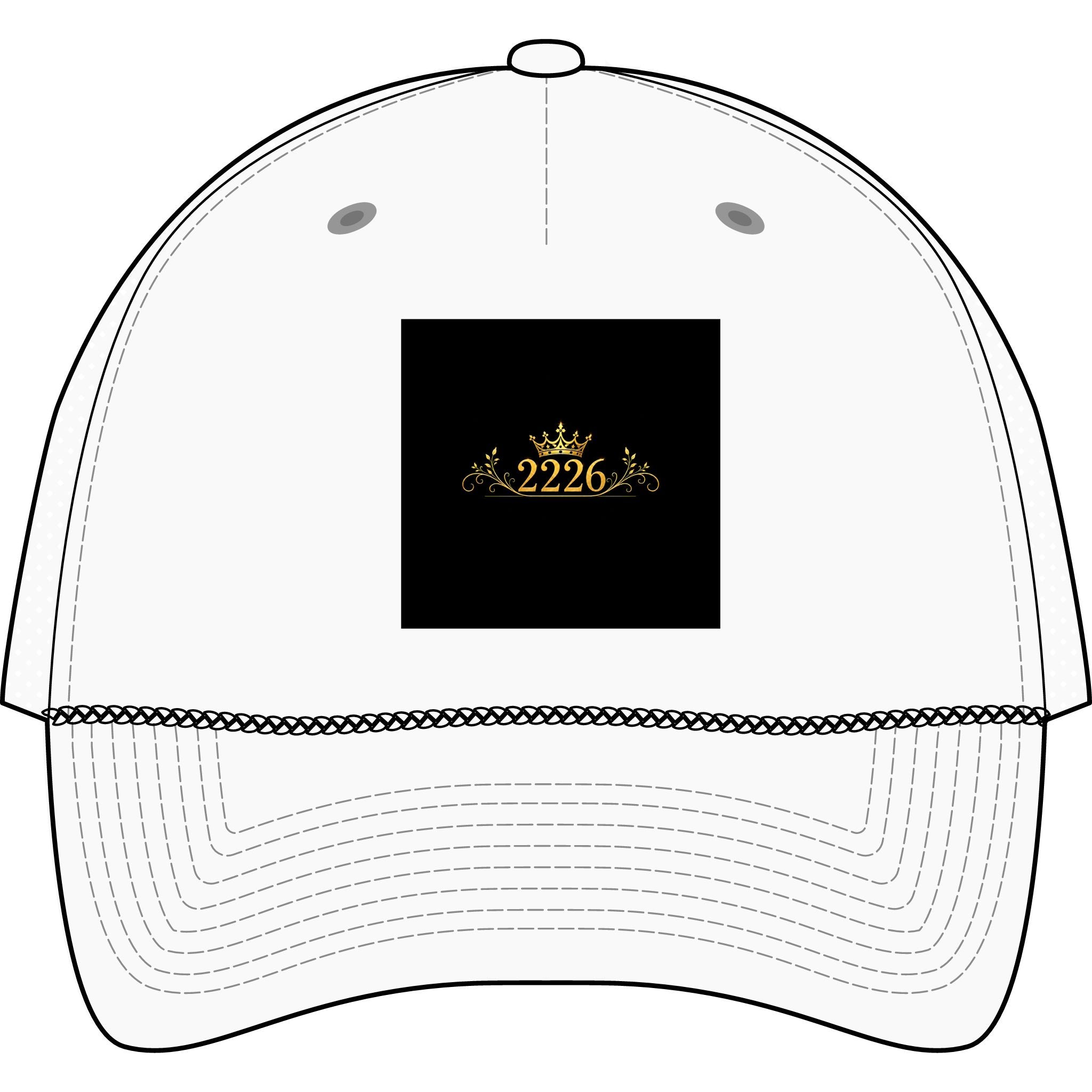Trucker Hat with Gold Crown '2226' Embroidery