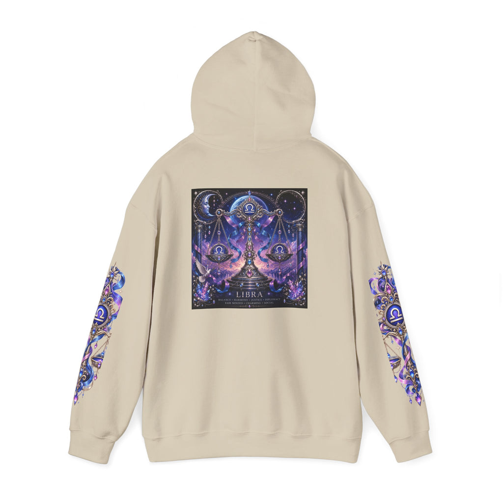 Libra Zodiac Hoodie — Celestial Scales Astrology Graphic Pullover