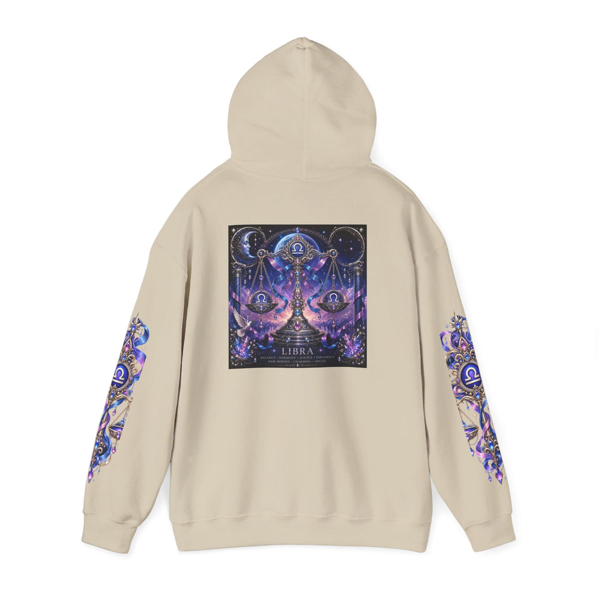 Libra Zodiac Hoodie — Celestial Scales Astrology Graphic Pullover