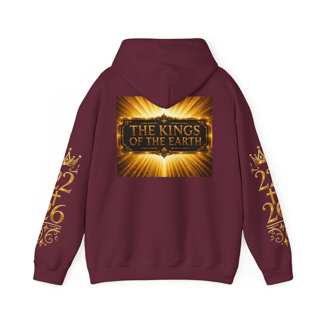 The Kings of the Earth Hoodie – Gold Radiant Crown Sweatshirt (2/6 Sleeve Design)