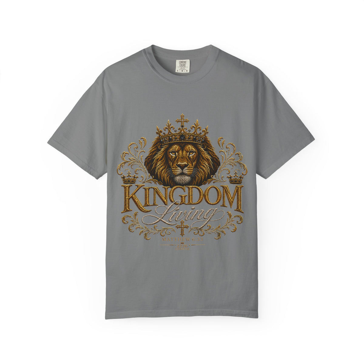Kingdom Living Lion T-Shirt — Inspirational Christian Cross Floral Tee