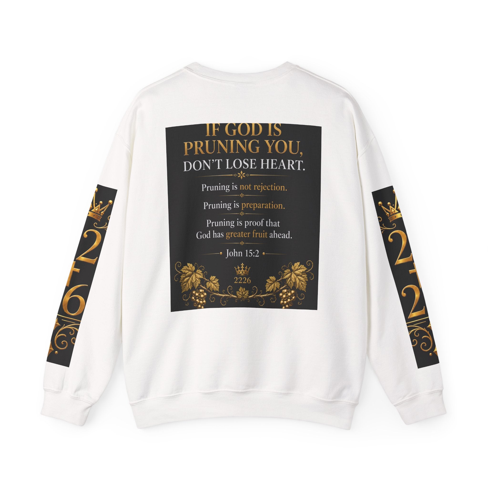 Pruning Hurts Crewneck Sweatshirt — Christian Encouragement Graphic
