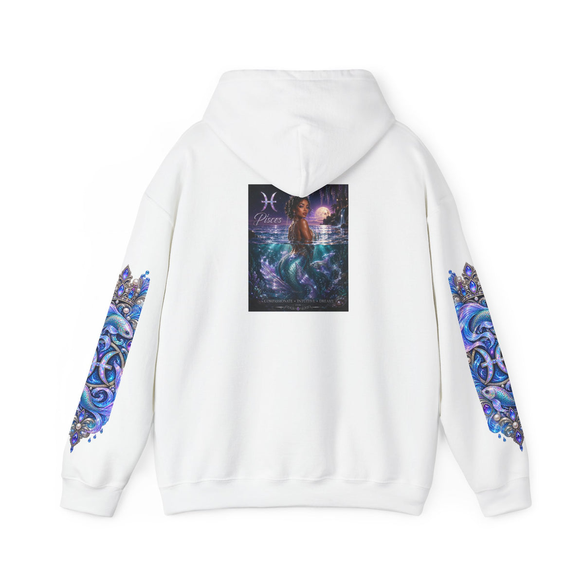 Pisces Mermaid Hoodie — Zodiac Trippy Ocean Graphic Sweatshirt