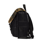 22f26 Lifestyle Gold Crest Backpack — Casual Shoulder Backpack with 'Wrap Yourself in Peace' Design