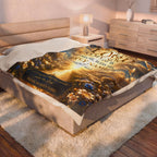 Velveteen Plush Blanket - "Bless the Lord, O My Soul" Psalm 103:1 Inspirational Christian Throw