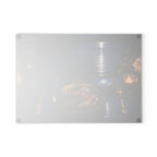 Moonlit Lakeside Dinner Scene Glass Cutting Board — Decorative Tempered Glass Prep & Serving Board