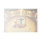 Daily Bread Glass Cutting Board — Christian Communion Decor with Cross & Chalice