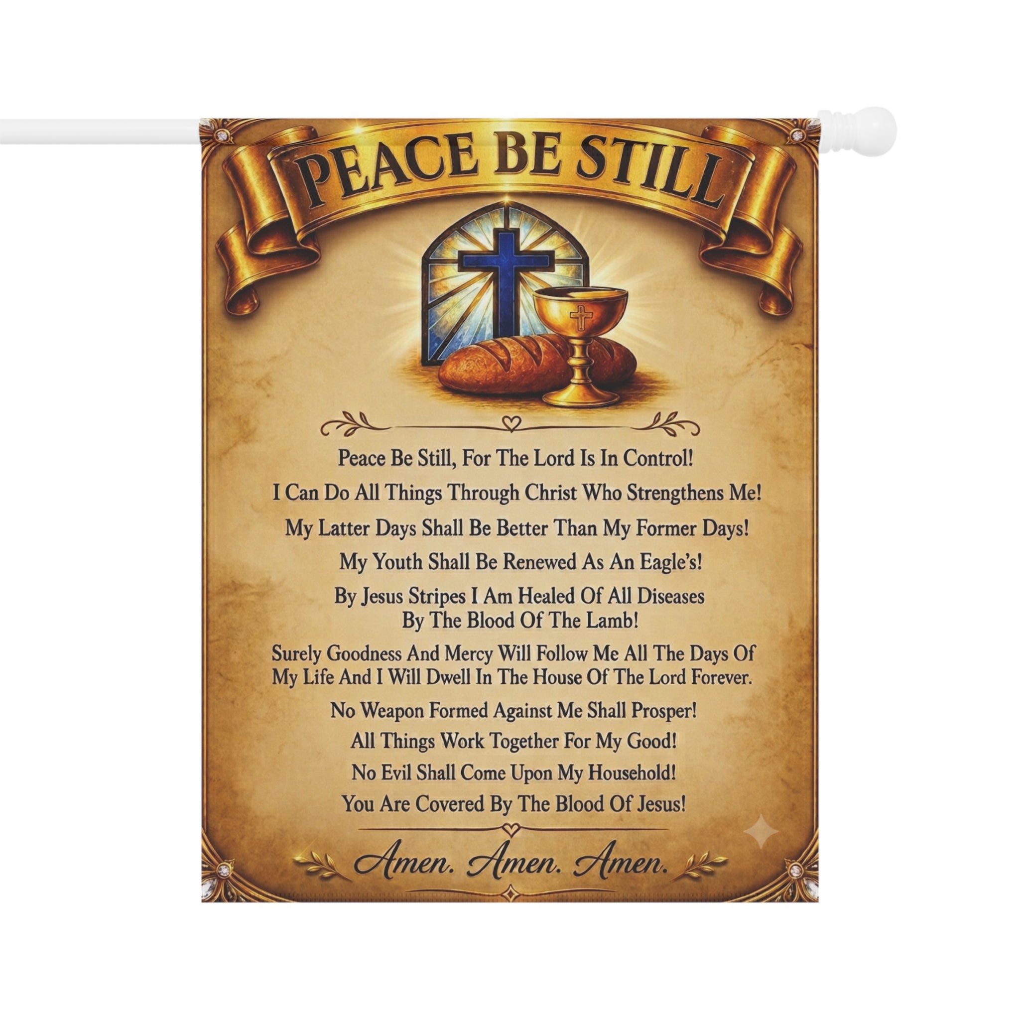 Garden Flag — "Peace Be Still" Inspirational Christian Banner