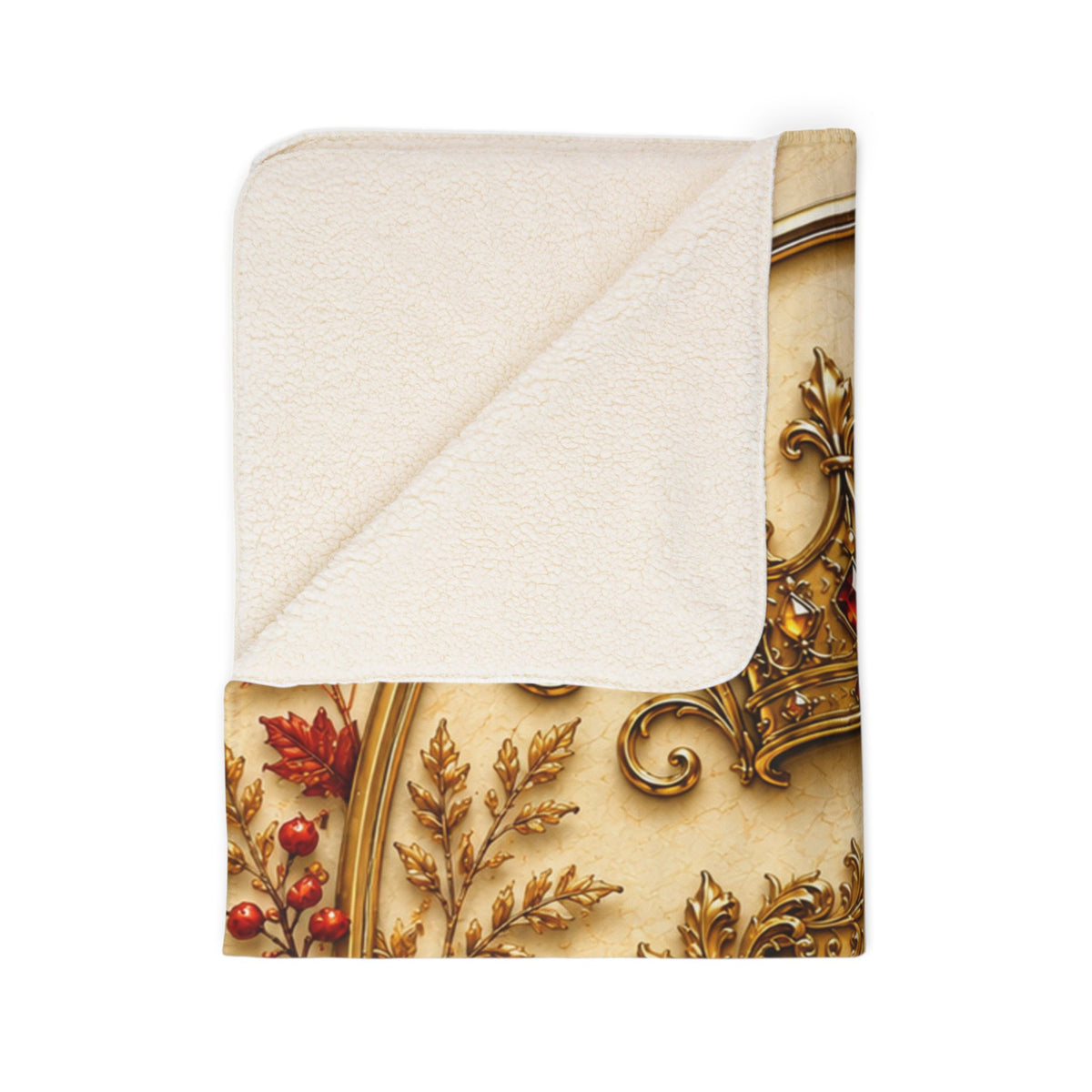 Autumn Crown Fleece Sherpa Blanket