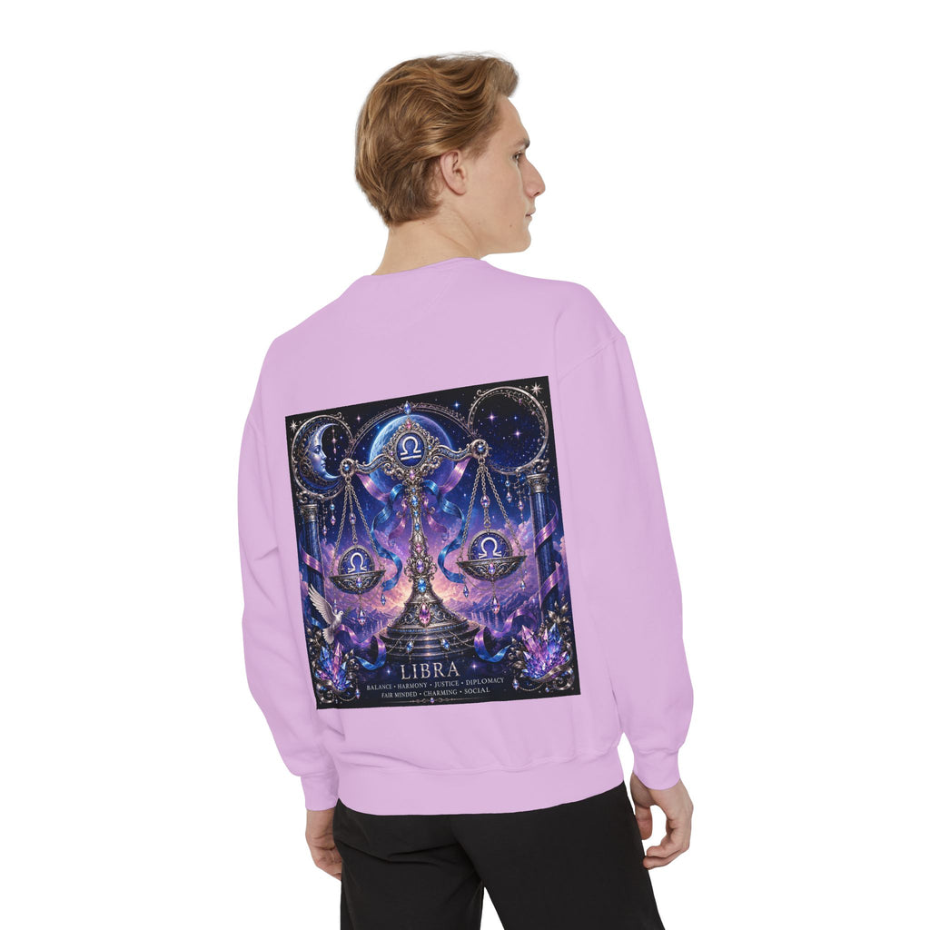 Libra Zodiac Sweatshirt — Scales Astrology Graphic Crewneck