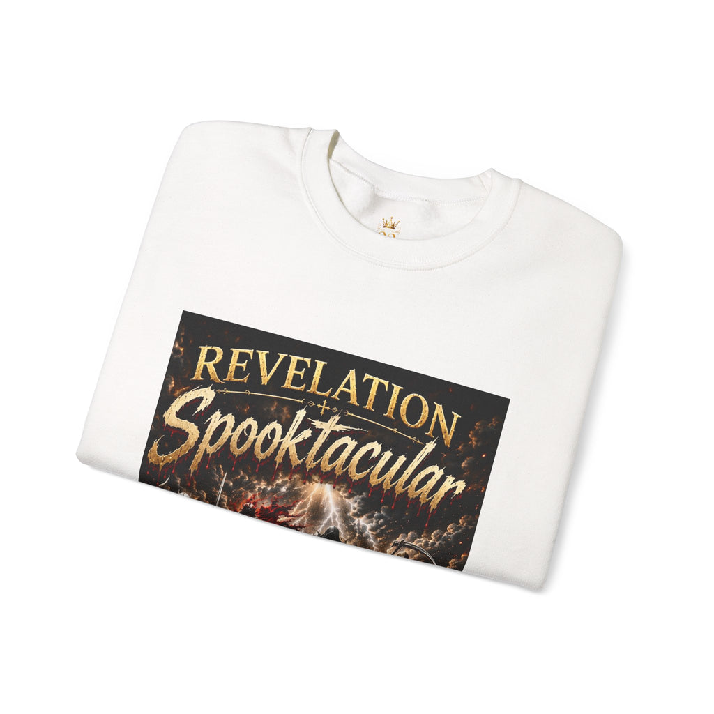 Revelation Spooktacular Sweatshirt — "God’s Reminder: He Is Still on the Throne" Crewneck