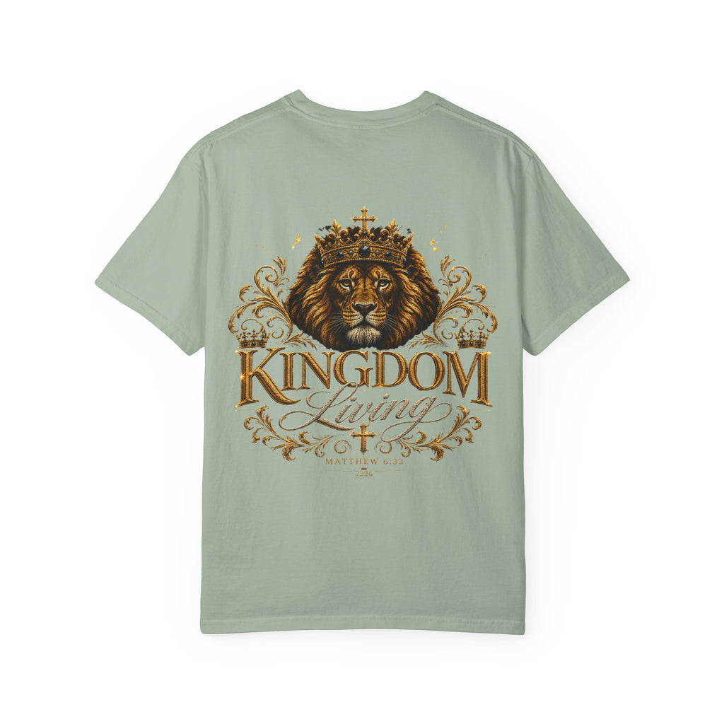 Kingdom Living Lion T-Shirt — Crowned Lion Christian Faith Tee