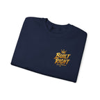 Built Right Crewneck Sweatshirt — "Built Right: Beautiful, Brave, Brilliant" Gold Graphic