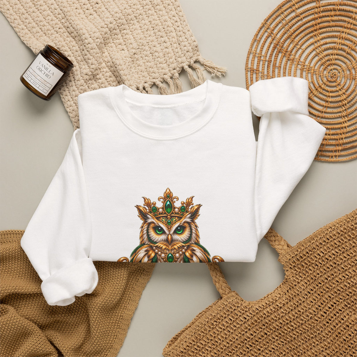 Virgo Zodiac Crewneck Sweatshirt — Owl Virgo Astrology Sweatshirt