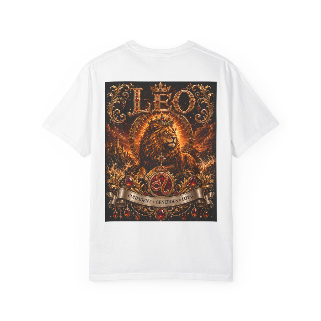 Leo Zodiac Lion T-Shirt — Regal Crowned Lion Astrology Tee