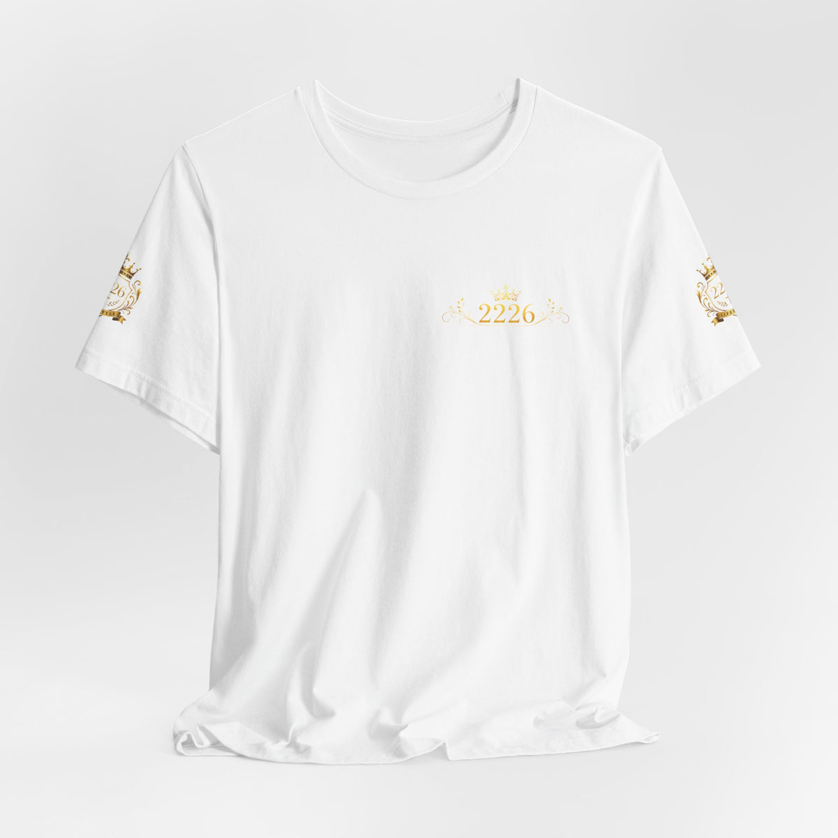 Vintage Gold Crown Tee - Minimal Royal Logo Short Sleeve Shirt