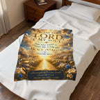 Velveteen Plush Blanket - "Bless the Lord, O My Soul" Psalm 103:1 Inspirational Christian Throw