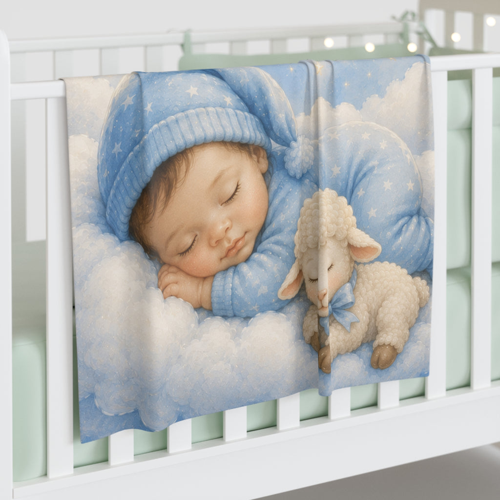 God’s Little Angel Baby Swaddle Blanket — Soft Blue Newborn Gift
