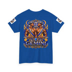 Gemini Zodiac Tee — Bold Royal Twin Astrology T‑Shirt