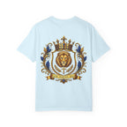 Lion Crest T-Shirt — Regal Crowned Lion with "Faith • Purpose • Peace" Back Graphic