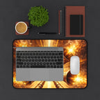 Golden Trumpets Desk Mat — Radiant Celestial Gaming & Work Mouse Pad